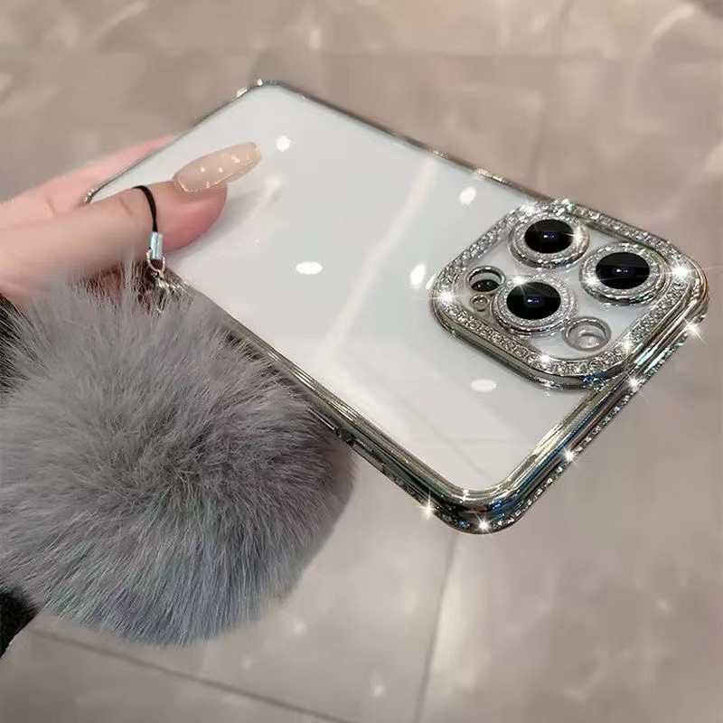 Ốp lưng điẹn thoại TPU Mềm Hình Kim Cương Cho Nữ Cho iPhone 15 14 13 12 11 Pro Max