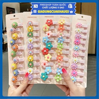 Set 10 kẹp tóc hình hoa / cặp toc trái cây xinh xắn cho bé gái t2