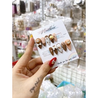 nailbox charm gấu cute ( nhám + bóng)