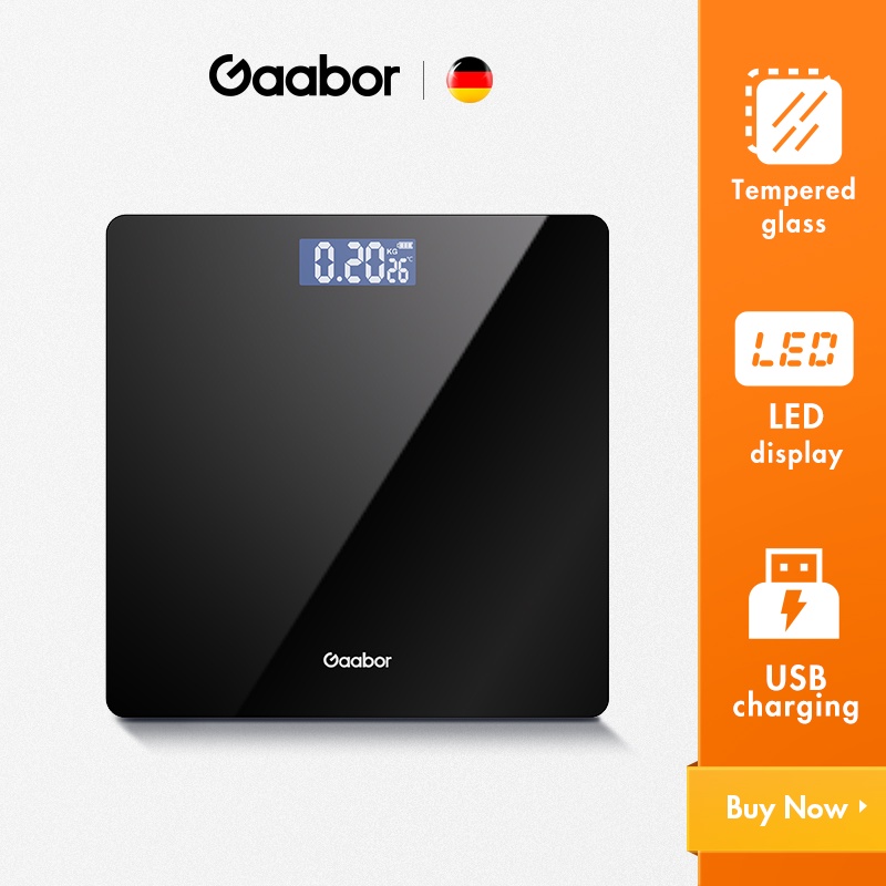 Cân sức khỏe điện tử GAABOR GWS-M01A màn hình LED sạc USB - Hàng chính hãng