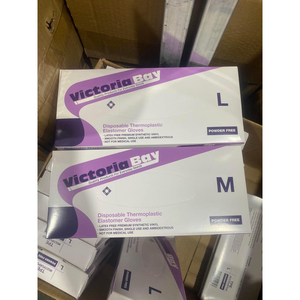 Size M, L  - Hộp 100 Găng Tay Siêu Dai Victoria Bay Sử Dụng Cả Năm