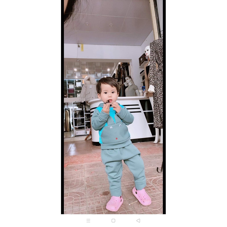 Bộ nỉ lông Hoodie cho bé từ 10-22kg