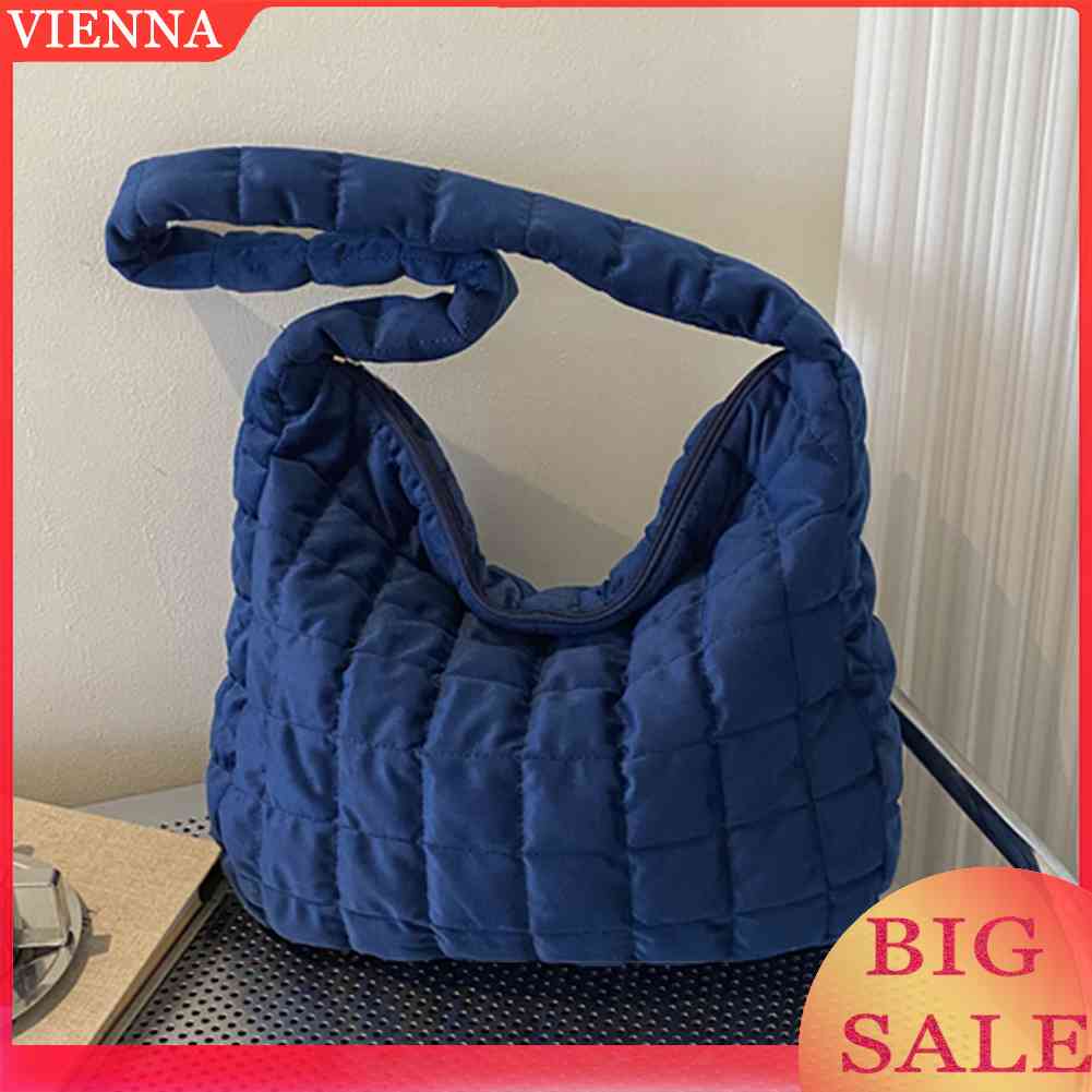 Túi Tote Đeo Vai / Đeo Chéo Sức Chứa Lớn Họa Tiết Kẻ Sọc Màu Xanh Dương Thời Trang Cho Nữ