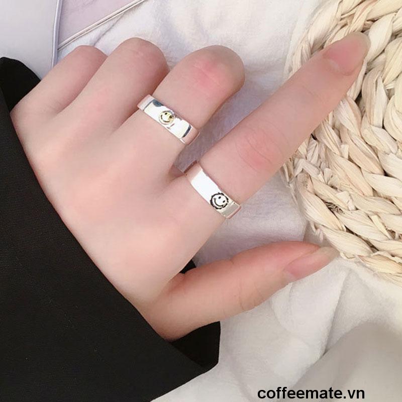 【coffeemate】⚡Nhẫn hở hình mặt cười thời trang cho cặp đôi（quà tặng ngày thiếu nhi）