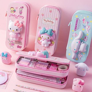 SANRIO Hộp Đựng Bút Bằng EVA Màu Hồng Hình Cinnamoroll 3D Dễ Thương Dùng Làm Quà Tặng Sinh Nhật Cho Bé Gái