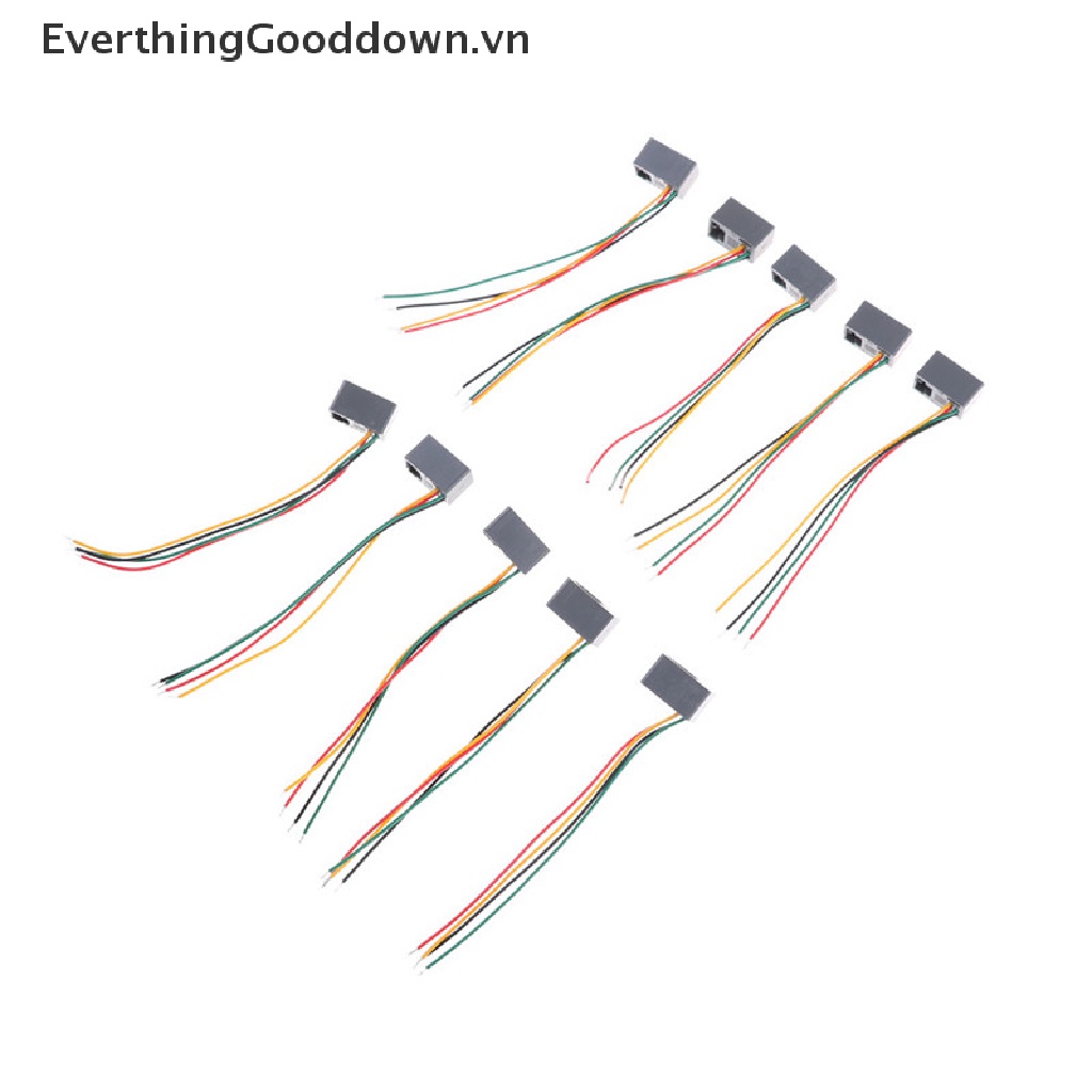 Everthinggooddown 10 Bộ Điều Hợp Điện Thoại Di Động 616E 4P4C RJ9 Female Với 4 Dây vn