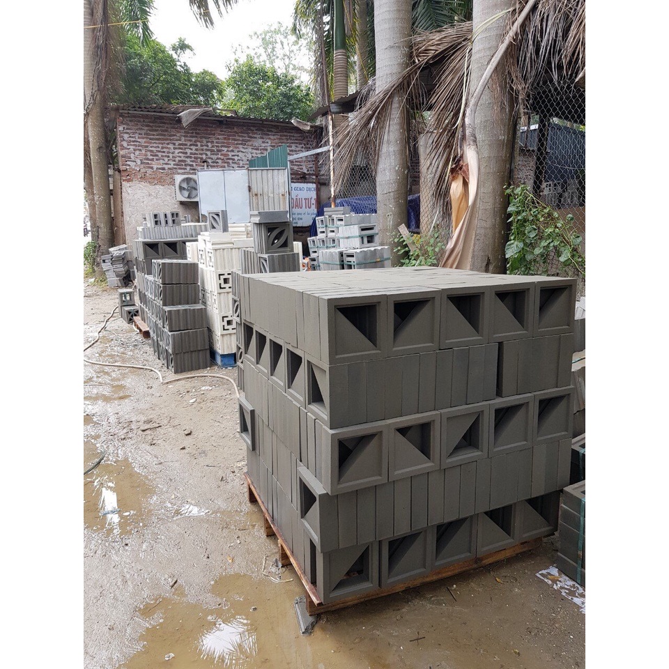 GẠCH THÔNG GIÓ kích thước 190 x 190 x 65mm  thoáng gió làm tường vách ngăn trang trí, lấy gió,..
