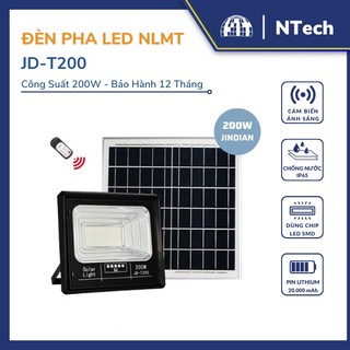Đèn năng lượng mặt trời 200w mã jd-t200 jindian - khung nhựa abs - bh 1 năm