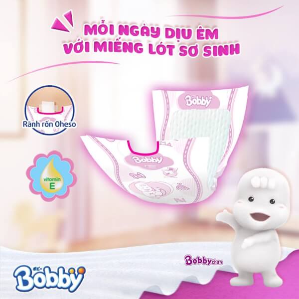 Miếng lót Bobby Newborn 1 108 miếng, Newborn 2 60 miếng