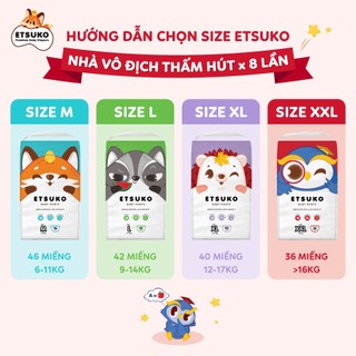 Combo 2 bịch tã quần Etsuko size XXL 36 pcs