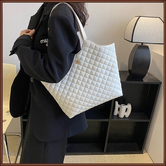 Túi Tote Đeo Vai Màu Trơn Sức Chứa Lớn Phong Cách Retro Thời Trang Cho Nữ