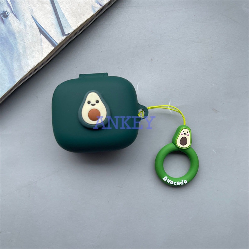 JBL Live Pro 2 / Free 2 / T280 TWS X2 / Wave Flex Earphone Silicone Case Green Dinosaur Earbuds Waterproof Shockproof Soft Protective Headphone Cover Headset Skin with Ring