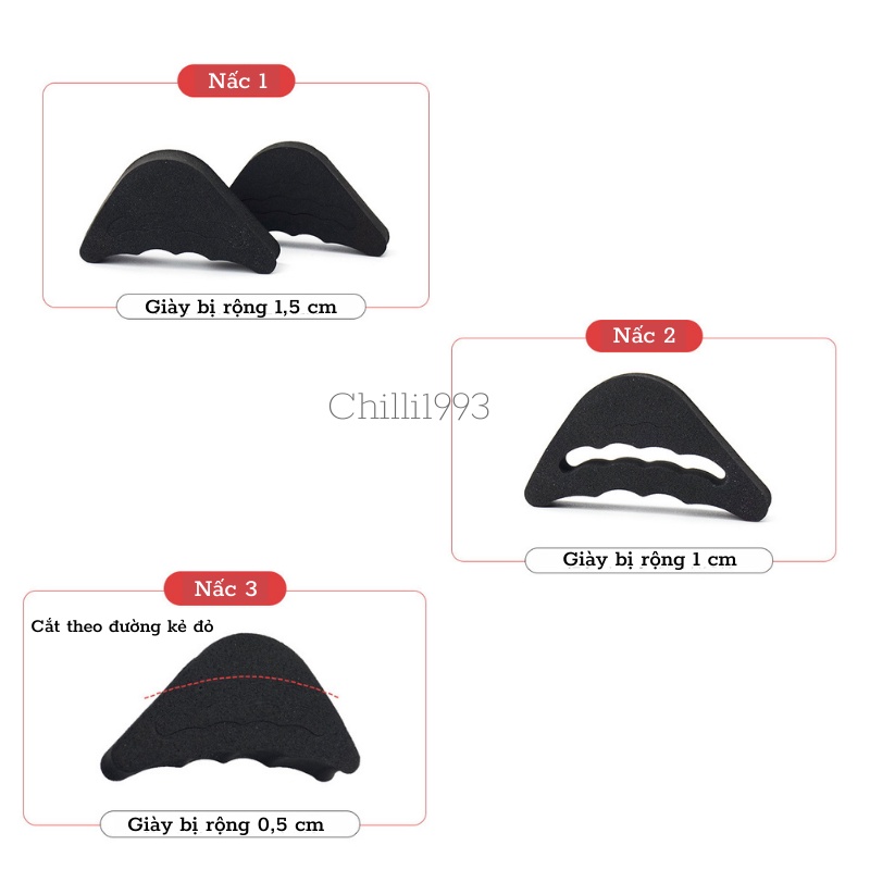 Đệm Lót Mũi Giày Chống Rộng, Giảm Size, Giảm Đau Nhức Ngón Chân Chilli1993