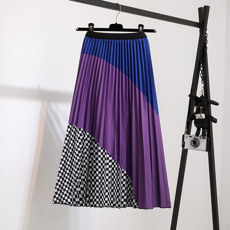 Chân Váy Xếp Ly Lưng Thun Co Giãn In Họa Tiết Phong Cách Bohemian Thời Trang Mới Cho Nữ