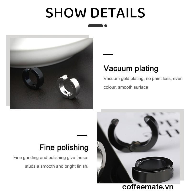 Khuyên Kẹp Tai Bằng Thép Không Gỉ Màu Đen Phong Cách Hàn Quốc Cổ Điển Cho Nam Và Nữ【1 CÁI】