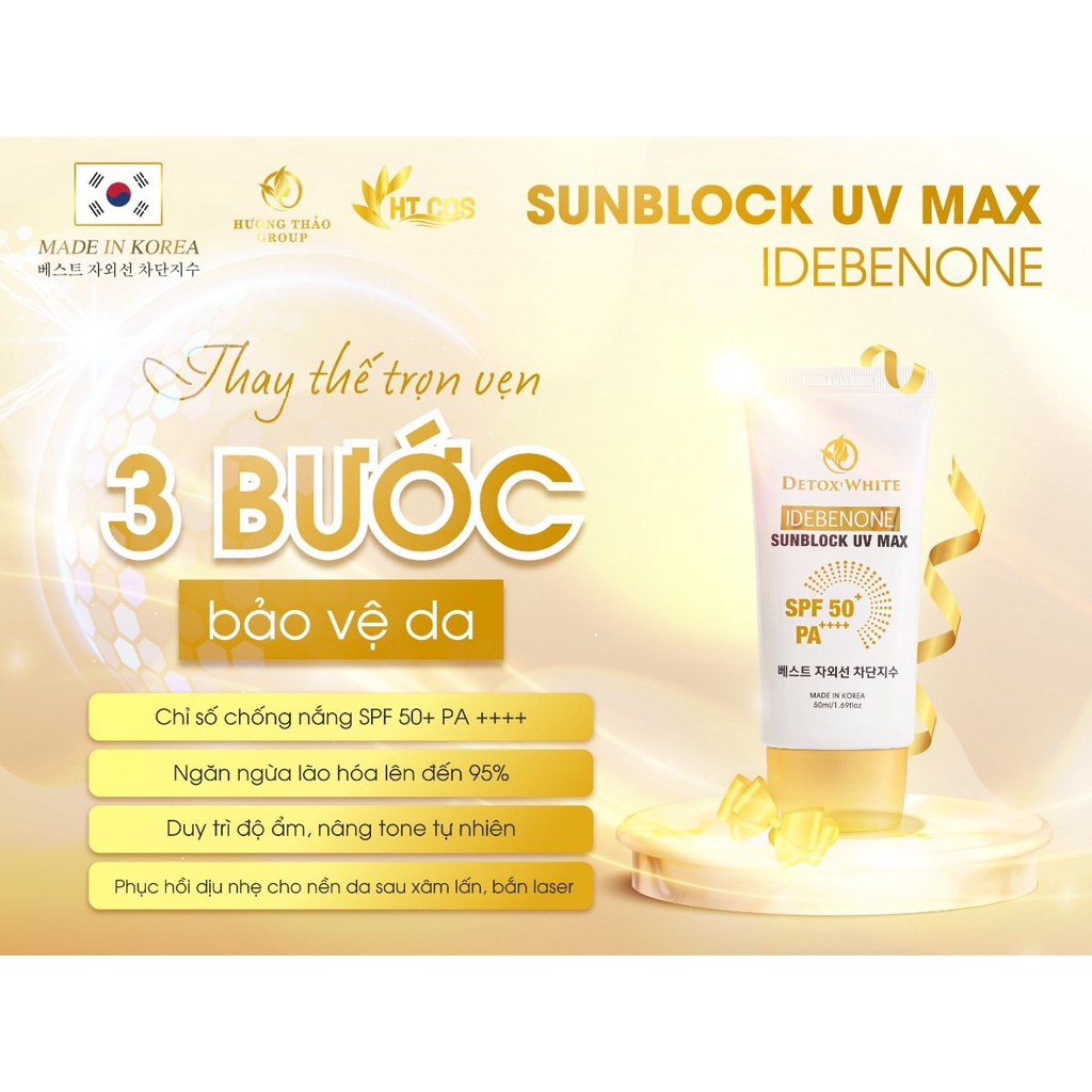 Kem chống nắng thế hệ mới SUNBLOCK UV MAX IDEBENONE