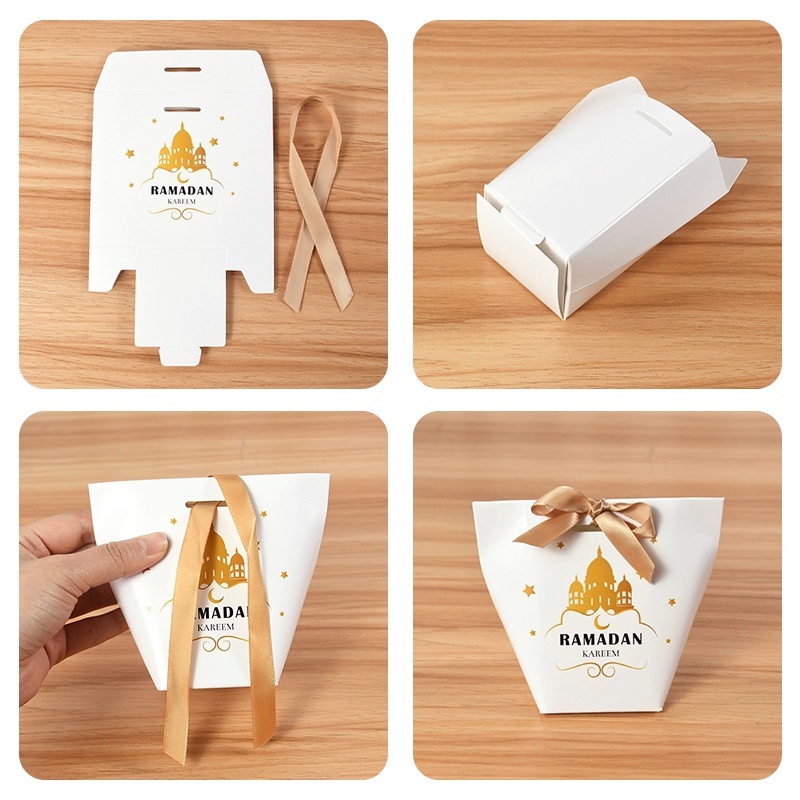Túi Giấy Đựng Bánh Kẹo Trang Trí Tiệc Tùng Lễ Hội Eid Ramadan Gấp Gọn Tinh Tế Dành Cho Trẻ Em