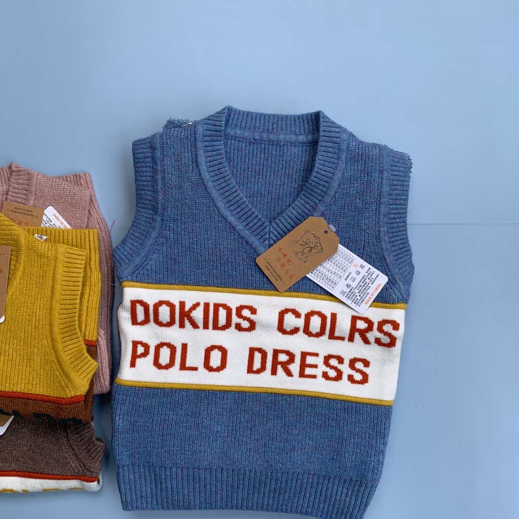 Áo gile len cho bé 8 - 19kg, Gile cotton len tăm cho bé trai, bé gái.