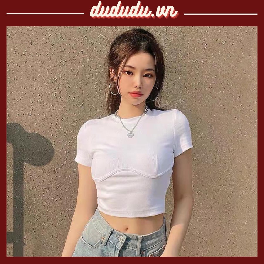 Áo thun ngắn tay, ôm body tôn dáng với 3 màu tôn da, dễ phối đồ, thời trang xuân hè dành cho nữ