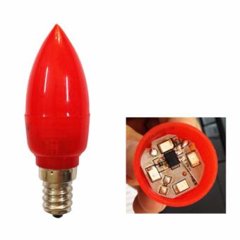 Đuôi vặn loại nhỡ E14 (14mm) - Bóng đèn led hình quả nhót (hình trái ớt) - Màu đỏ - HV Store 4588
