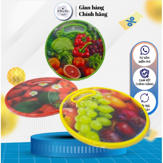 Thớt nhựa tròn-họa tiết hoa quả chống xước- 3D cực đẹp