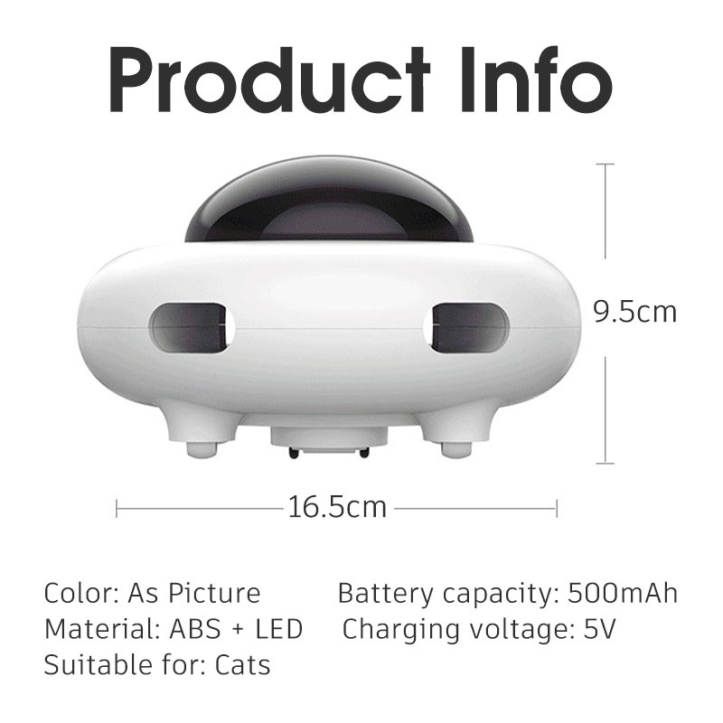 HamshMoc Đồ Chơi Đĩa Bay UFO Thông Minh Có Thể Sạc Lại Bằng Cổng USB Dành Cho Mèo