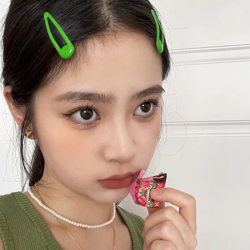 Set 5 Kẹp Tóc Màu Trơn Hình Giọt Nước Thời Trang