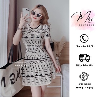 Đầm len nữ mongtoghi thổ cẩm Quảng Châu xịn