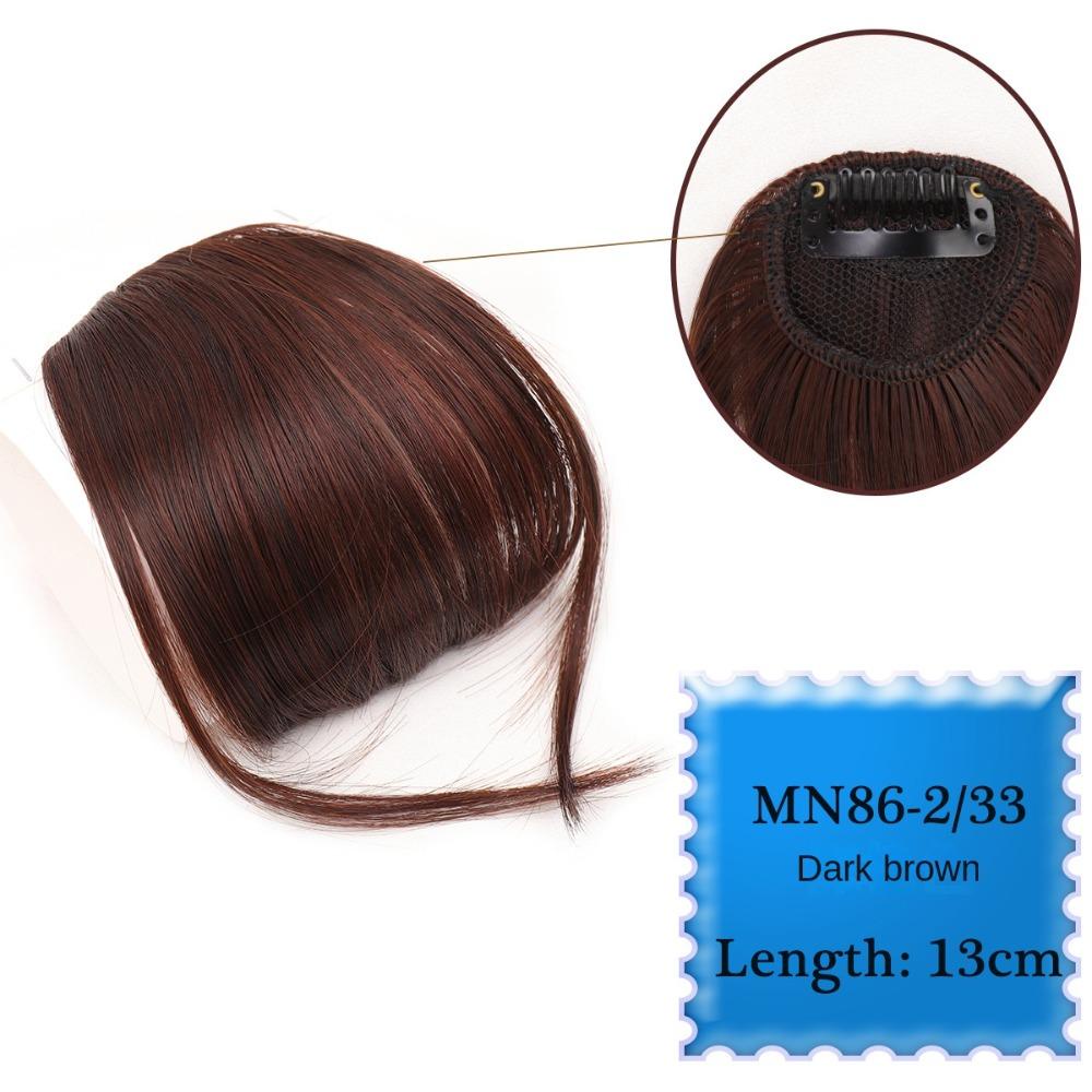 LOMBARD Mái Tóc Giả Ngắn Thẳng Bằng Sợi Tổng Hợp Màu Nâu Có Kẹp Cách Nhiệt Tự Nhiên Dành Cho Bạn Gái