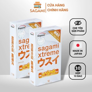 Combo 2 hộp bao cao su siêu mỏng 10 chiếc sagami xtreme super thin - nhật bản