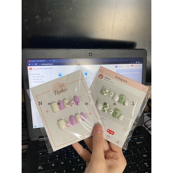 Nail box 10 móng tay giả thiết kế trang trí vẽ xinh xắn