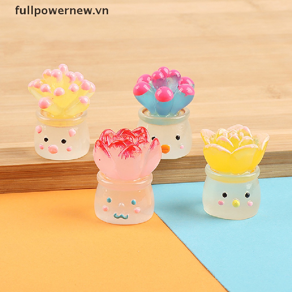 Toàn Bộpowernew 1 Mô Hình Chậu Cây Giả mini Bằng Nhựa resin Dạ Quang Để Bàn Trang Trí vn