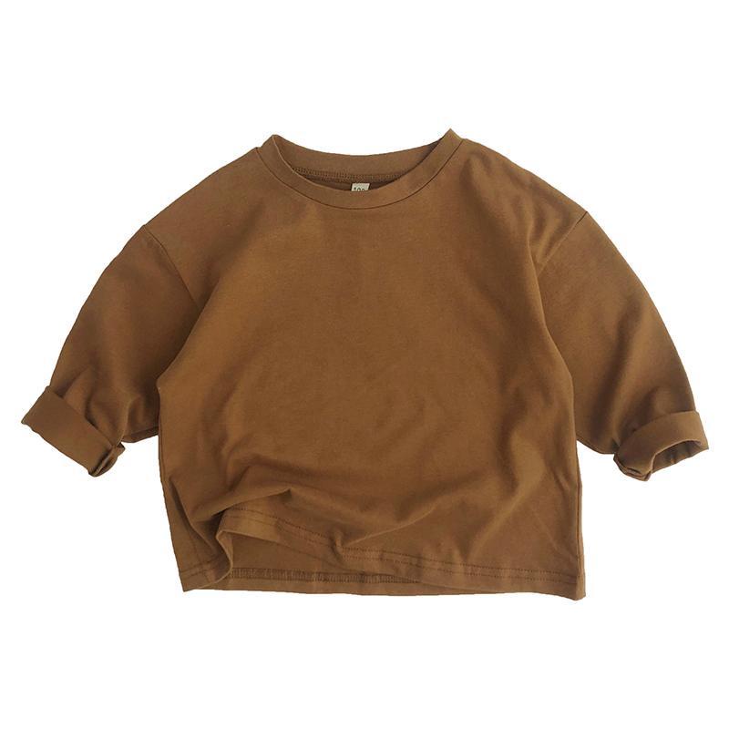Áo Thun Cotton Tay Dài Phong Cách Hàn Quốc Thời Trang Xuân Thu Mới Cho Trẻ Em