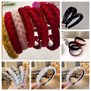 Bờm cài tóc phong cách Hàn Quốc - nhiều mẫu. Bờm tết vải nhung, bờm mặc áo dài tết