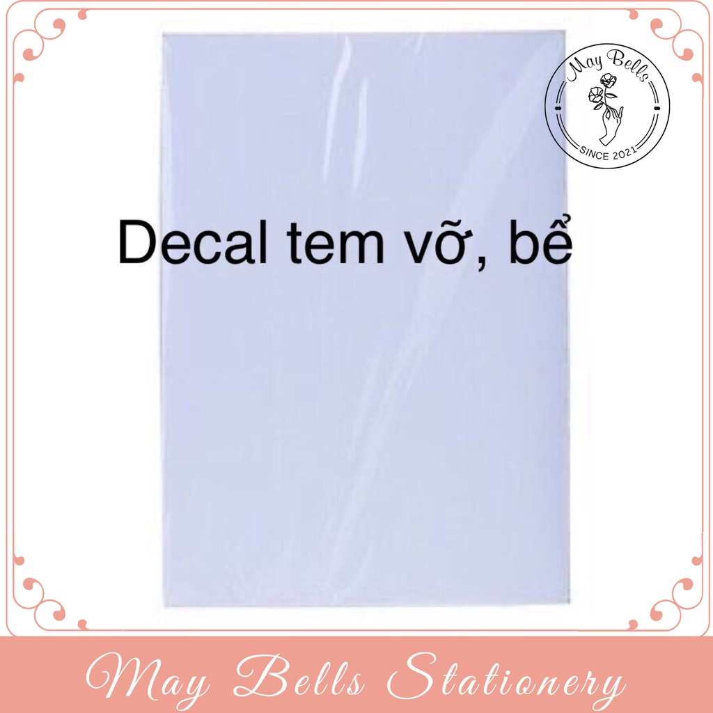 Decal A4 dùng in tem vỡ, tem bể, niêm phong, bảo hành dùng cho máy in laser