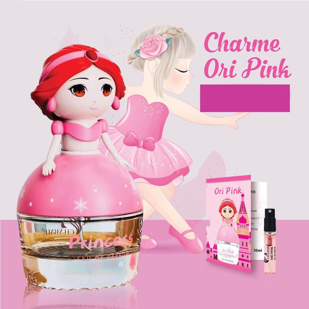 Nước hoa trẻ em, Charme Ori Pink, dịu nhẹ, hương hoa hồng, mềm mại, nhẹ nhàng, giúp bé tự tin, 30ml