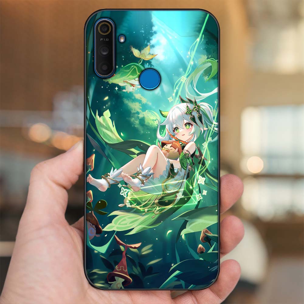 Ốp lưng Realme C3 viền đen in hình Nahida Genshin Impact