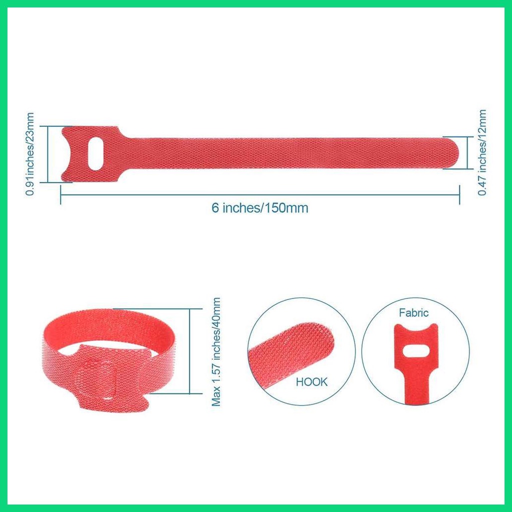 Set 50 Dây Buộc Cáp Nylon Tái Sử Dụng Nhiều Màu Sắc