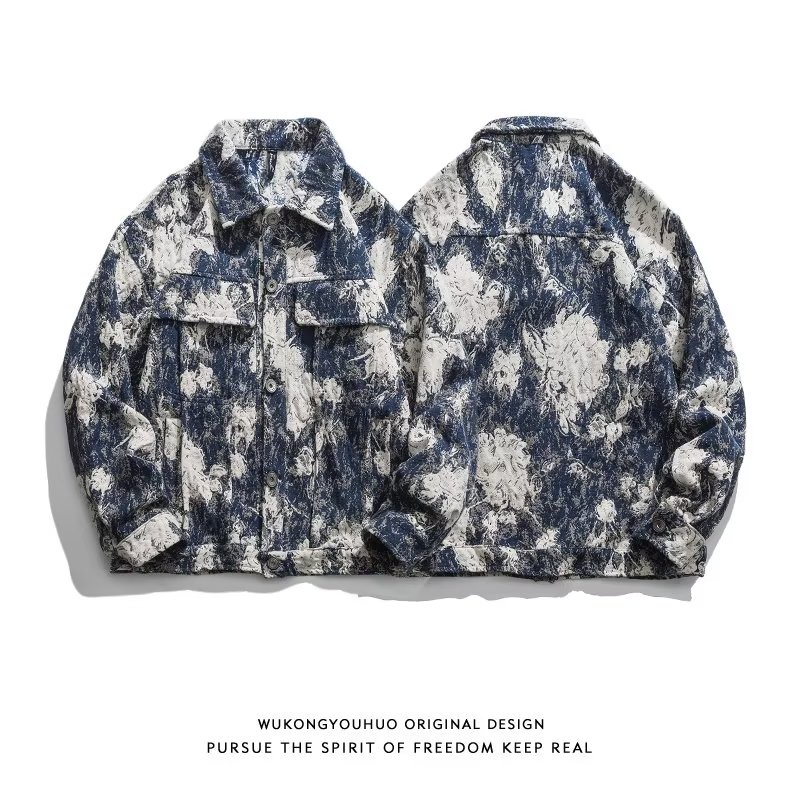 Áo Khoác Denim Phong Cách Đường Phố Hàn Quốc Thời Trang Thu Xuân Dành Cho Nam