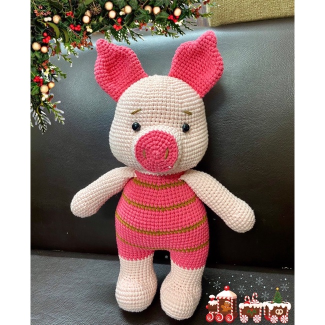 Set len móc thú Diy - piglet size 40cm