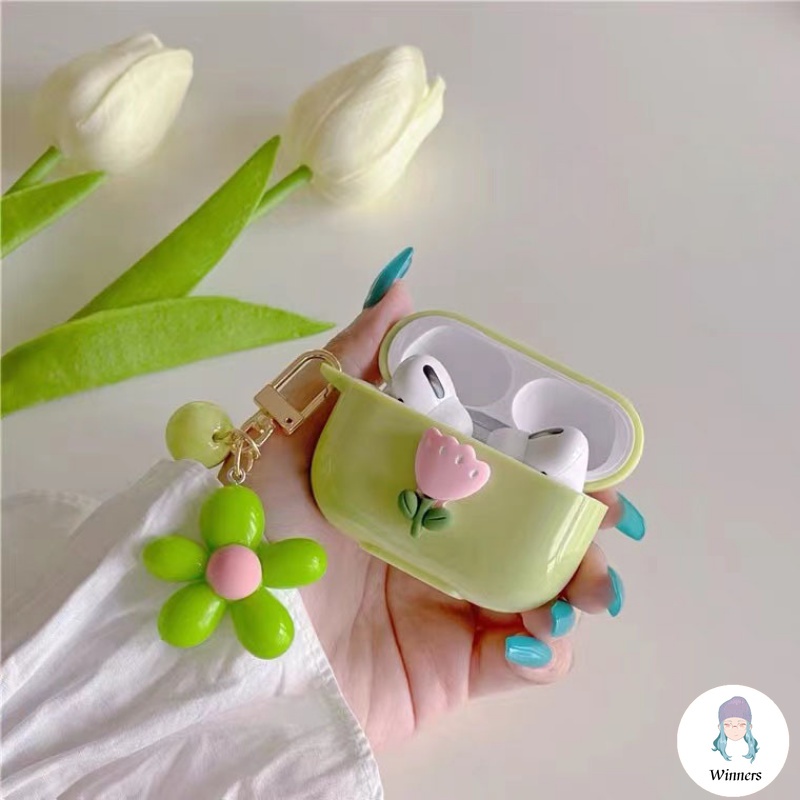 Vỏ Bảo Vệ Hộp Sạc Tai nghe không dây Airpods 1 / 2 / 3 / pro Hình Vòng Hoa Mềm Mịn