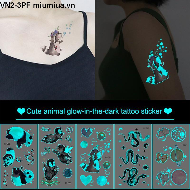 Miếng Dán Hình Xăm Tạm Thời Dạ Quang Nhiều Kiểu Dùng Cho 15 Ngày