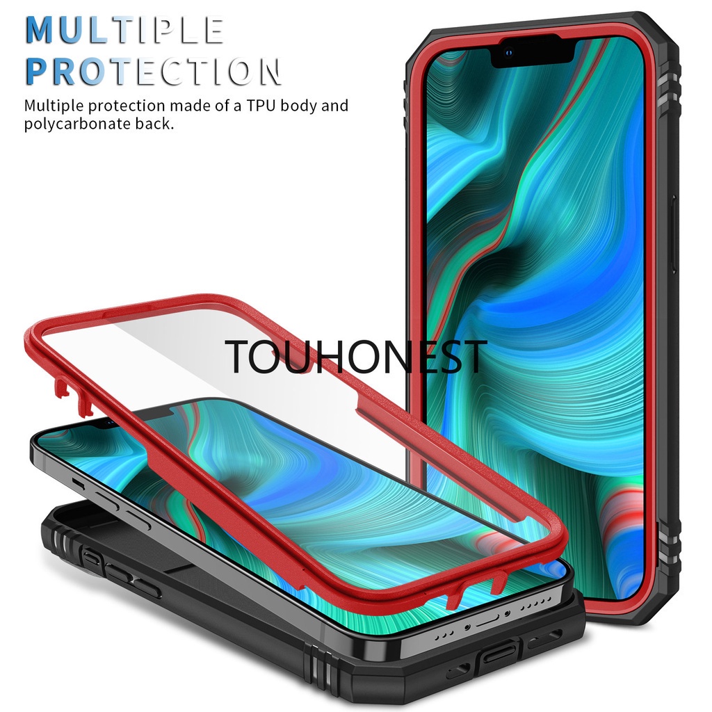 Ốp Điện Thoại Bảo Vệ Độ Cho Casing For iPhone 13 Pro Max Case iPhone 6 Plus Case iPhone 12 Mini Case iPhone 6S Plus 360° Full Cover Ring Kickstand Full Cover Slide Lens Protection Phone Case