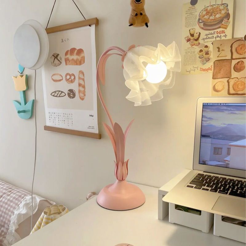 Đèn Ngủ Để Bàn Họa Tiết Hoa Phong Cách Retro Mỹ