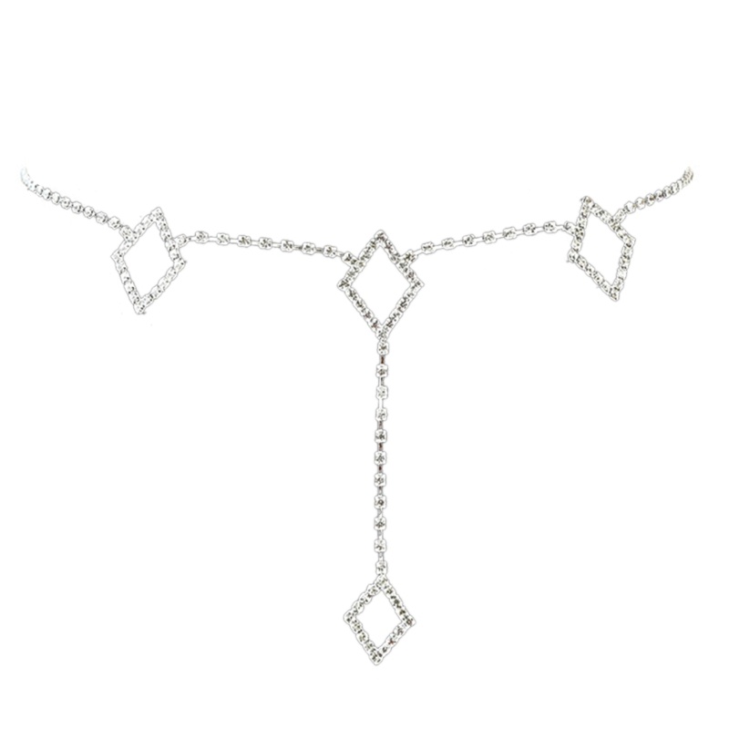 Thắt Lưng Dây Xích Có Đính Đá Bằng Hợp Kim Cho Nữ