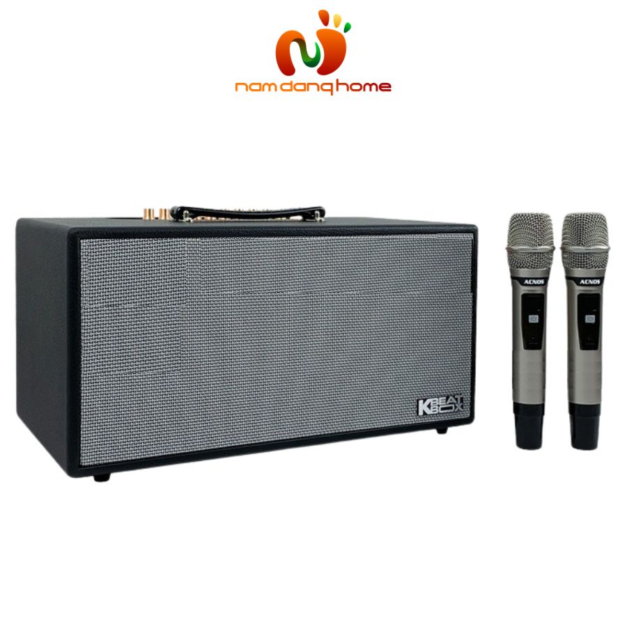 Loa kéo Acnos NL4501 Ultra - Loa di động thùng gỗ bọc da công suất 750W tặng kèm micro hát karaoke chống hú cao cấp