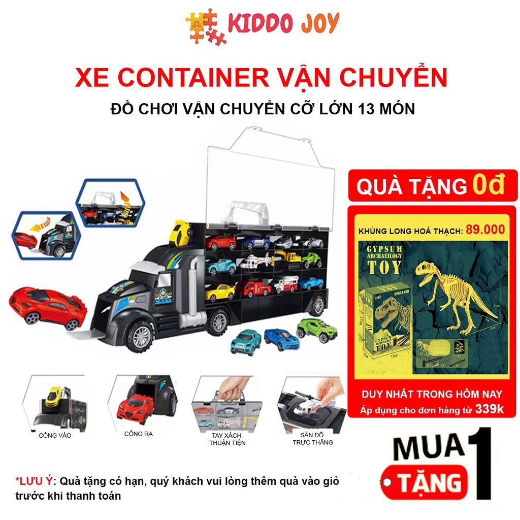 Xe container vận chuyển ô tô, trực thăng, đồ chơi ô tô vận chuyển cỡ lớn, (13 chiếc)