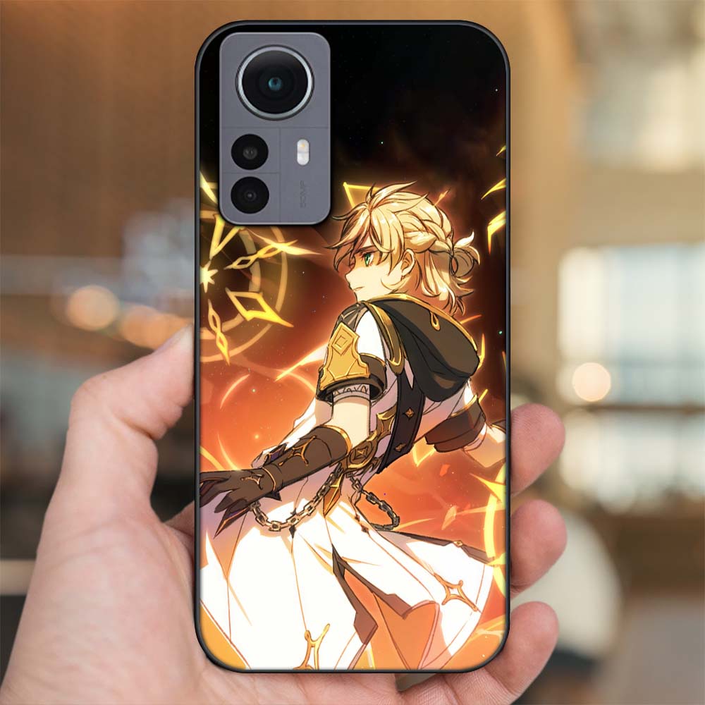 Ốp lưng Xiaomi 12 Pro 5G viền đen in hình Albedo Genshin Impact
