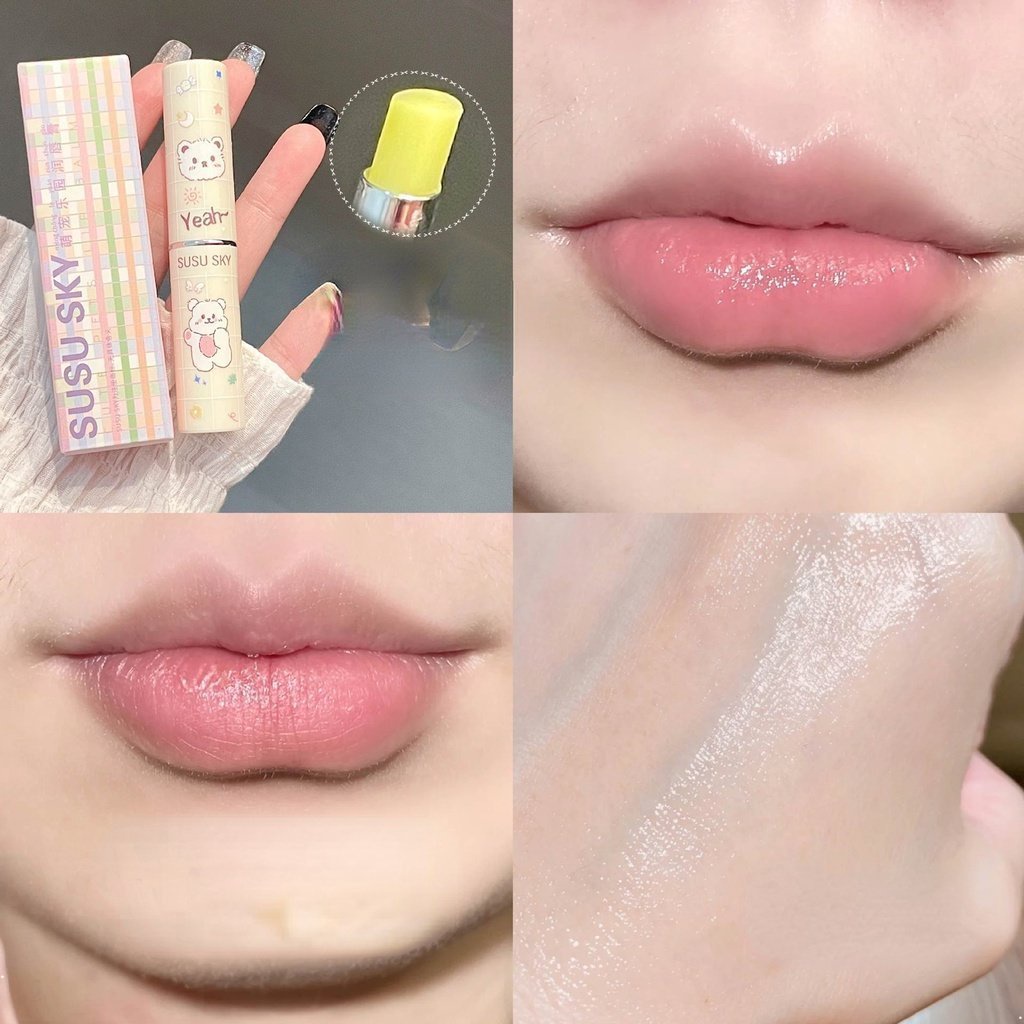 Son Dưỡng Môi Chống Thấm Nước Giữ Ẩm Lâu Trôi Thiết Kế Vỏ Hình Chú Gấu Dễ Thương