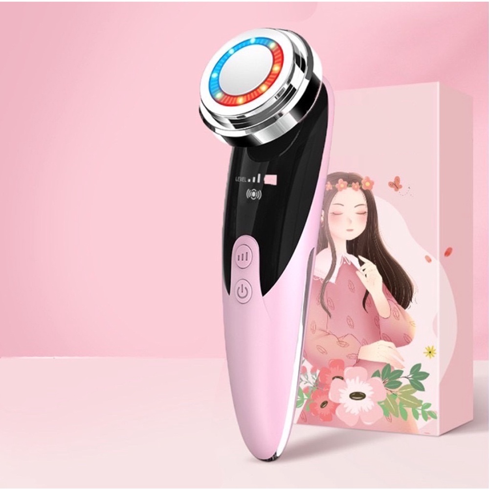 Máy Massage Mặt Cầm Tay Ion Làm Đẹp - Máy Xát Xa Mặt Mini Có Thể Massage Mắt Di Tinh Chất, Loại Bỏ Bụi Bẩn, Mồ Hôi